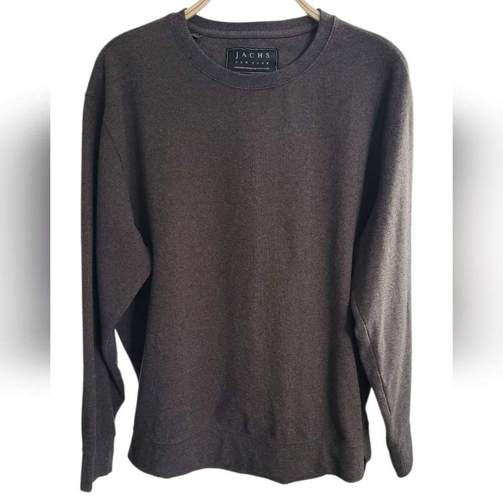 Jachs New York Men's Brown Crewneck Long Sleeve Soft  Cozy Sweatshirt, Size XL